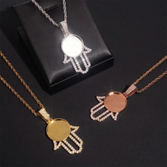 Custom Hamsa Hand Photo Pendant