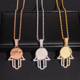 Custom Hamsa Hand Photo Pendant