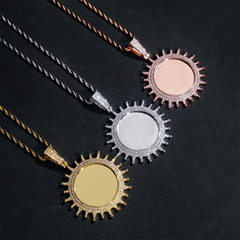 Custom Sunflower Shape Photo Pendant