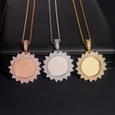 Custom Flower Design Photo Pendant