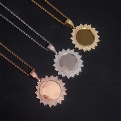 Custom Flower Design Photo Pendant