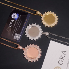 Custom Flower Design Photo Pendant