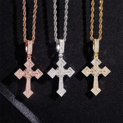 Hip hop Arrow Cross VVS Moissanite Pendant
