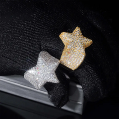 GL 3.9 Ct. Star Design Iced Out Moissanite Diamond Ring