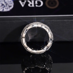 GL 3-Row Cuban Link Ring Vvs Moissanite Hip Hop Ring