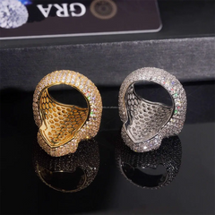 GL Hiphop Baguette Cut 5A+ Diamond Cross Ring