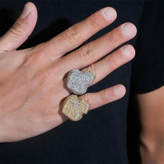 GL Hiphop Baguette Cut 5A+ Diamond Cross Ring