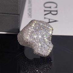 GL Hiphop Baguette Cut 5A+ Diamond Cross Ring