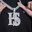 Custom-designed 3IN "HS" Letter VVS Moissanite Pendant