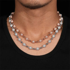 8MM Micro Pave VVS Moissanite Rosary Chain