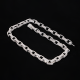 GL 8mm 14K Gold Plated Brass 5A+ Diamond Iced Box Link Chain