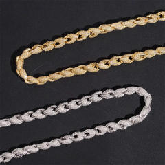 7.5mm Fully Iced Out Twist VVS Moissanite Rope Cuban Chain