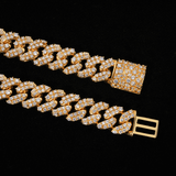 GL VVS Baguette 5A+ Diamond 20MM Miami Cuban Link Chain Iced Out  In 16K Glod Plated