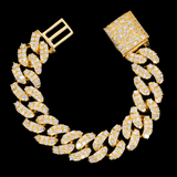 GL VVS Baguette 5A+ Diamond 20MM Miami Cuban Link Chain Iced Out  In 16K Glod Plated