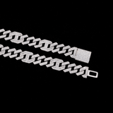 GL 16mm Prong Baguette Cuban Link Chain 5A+ Diamond 16k Gold Plated