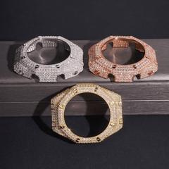 Silver Full Iced Moissanite Diamond Watch Case