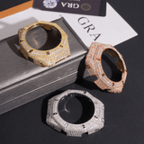 Silver Full Iced Moissanite Diamond Watch Case