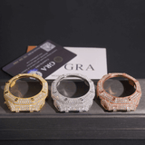 Silver Full Iced Moissanite Diamond Watch Case