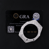 Silver Full Iced Moissanite Diamond Watch Case