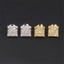 GL Iced Out Moissanite Diamond 925 Sterling Silver Square Stud Earrings