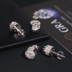 GL Hip Hop Earrings VVS Moissanite Diamond Stud 925 Sterling Silver