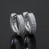 【US 3 Days Delivery】GL Paved VVS Moissanite S925 Silver  Hoop Earing 16K Gold Plated