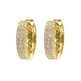 【US 3 Days Delivery】GL Paved VVS Moissanite S925 Silver  Hoop Earing 16K Gold Plated