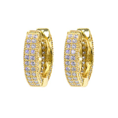 【US 3 Days Delivery】GL Paved VVS Moissanite S925 Silver Hoop Earing 16K Gold Plated