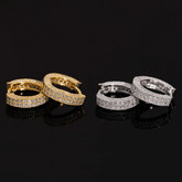 【US 3 Days Delivery】GL Paved VVS Moissanite S925 Silver Hoop Earing 16K Gold Plated