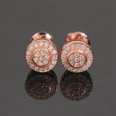 【US 3 Days Delivery】GL Hip Hop 925 Sterling Silver VVS Moissanite Diamond Stud Earrings