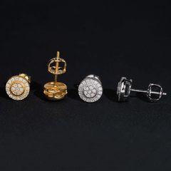 GL Hip Hop 925 Sterling Silver VVS Moissanite Diamond Stud Earrings