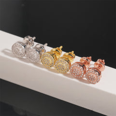 【US 3 Days Delivery】GL Hip Hop 925 Sterling Silver VVS Moissanite Diamond Stud Earrings