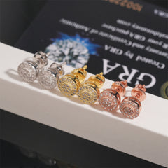 【US 3 Days Delivery】GL Hip Hop 925 Sterling Silver VVS Moissanite Diamond Stud Earrings