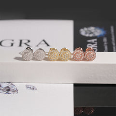 【US 3 Days Delivery】GL Hip Hop 925 Sterling Silver VVS Moissanite Diamond Stud Earrings
