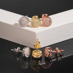 【US 3 Days Delivery】GL Hip Hop 925 Sterling Silver VVS Moissanite Diamond Stud Earrings