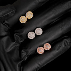 【US 3 Days Delivery】GL Hip Hop 925 Sterling Silver VVS Moissanite Diamond Stud Earrings