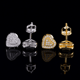 GL Silver Fashion Style Moissanite Heart Earrings