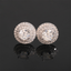 【US 3 Days Delivery】GL 10mm S925 Silver Full Moissanite lced Out Double Halo 16K Gold Plated S925 Silver Earrings