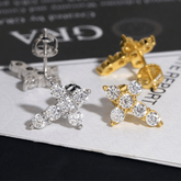 GL Cross Moissanite Diamond Earrings Hip Hop Fashion Jewelry