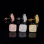 GL Hiphop Jewelry 925 Sterling Silver VVS Moissanite Square Earrings