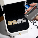 GL Hiphop Jewelry 925 Sterling Silver VVS Moissanite Square Earrings