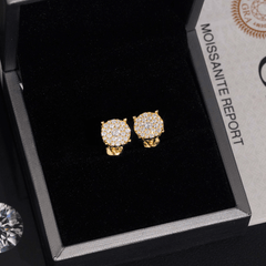 GL Fashion Style VVS Round Moissanite Earrings