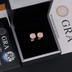 GL Fashion Style VVS Round Moissanite Earrings