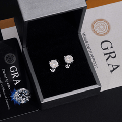 GL Fashion Style VVS Round Moissanite Earrings