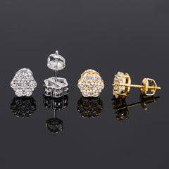 GL 925 Silver Flower Moissanite Earrings