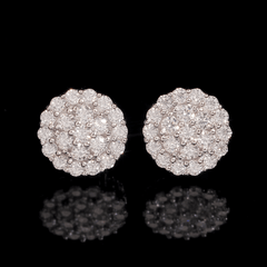 【US 3 Days Delivery】GL Fashion Round Cut VVS Diamond Moissanite Classic Silver Earrings