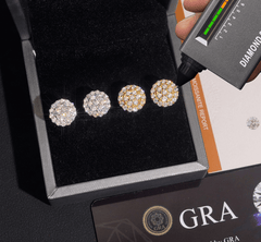 【US 3 Days Delivery】GL Fashion Round Cut VVS Diamond Moissanite Classic Silver Earrings
