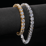 GL3MM 4MM 6MM 5A+ Diamond Tennis Chain 14K Gold Plated