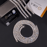 GL 5MM 6.5MM Full Moissanite Necklace Tennis Chain