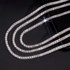 GL 5MM 6.5MM Full Moissanite Necklace Tennis Chain